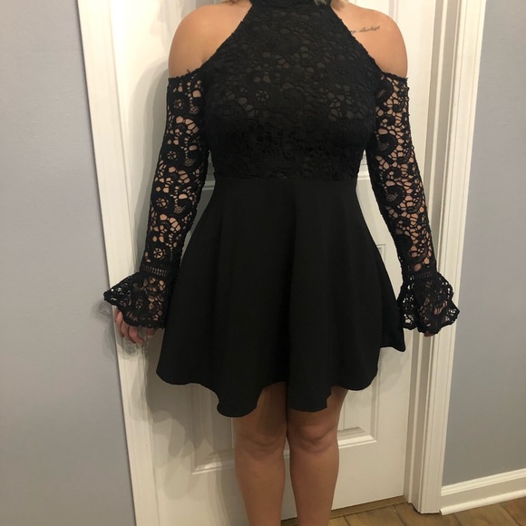 Black Halter Dress - Picture 2 of 7